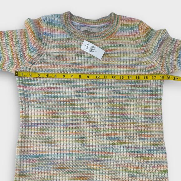 LOFT Rainbow Spacedye Sweater Dress Size Small NEW - Picture 7 of 7